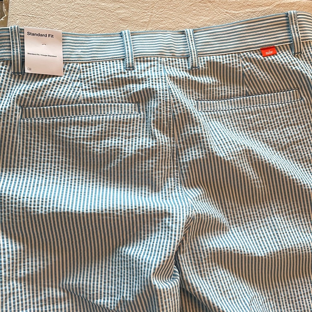 Nike Men’s Dri-Fit UV Chino Seersucker Golf Pants Blue/White 34x34 NWT